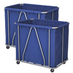 SOGA 2X Stainless Steel Commercial Large Soiled Linen Laundry Trolley Cart with Wheels Blue $ 646.90
