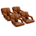 SOGA 4X Foldable Lounge Cushion Adjustable Floor Lazy Recliner Chair with Armrest Coffee $ 344.50