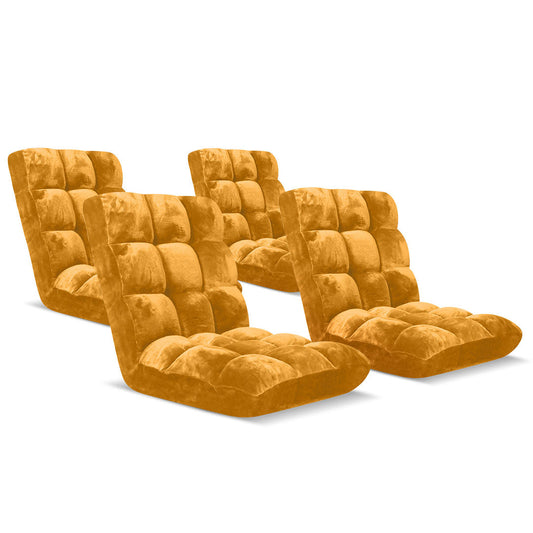 SOGA 4X Floor Recliner Folding Lounge Sofa Futon Couch Folding Chair Cushion Apricot $ 358.90