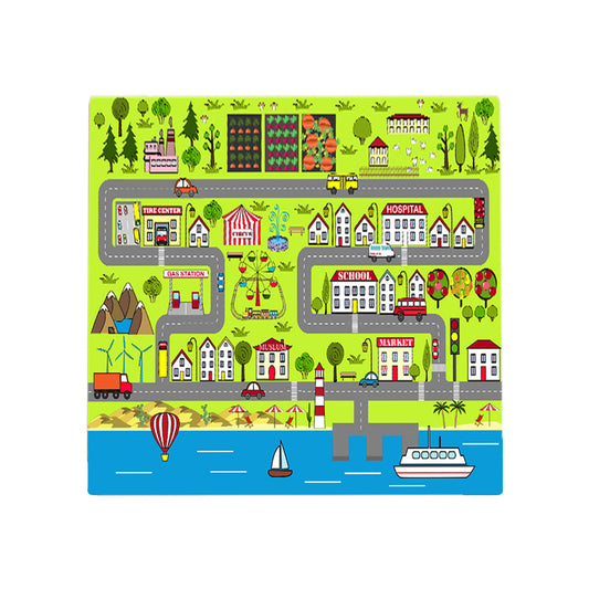 SOGA 120cm Kids Rug Street Map Play Mat Educational Baby Theme Park Area Rugs