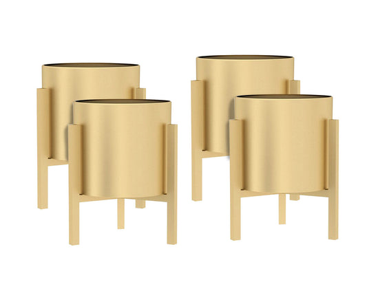 SOGA 4X 30CM Gold Metal Plant Stand with Flower Pot Holder Corner Shelving Rack Indoor Display $ 168.90