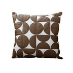 SOGA 45cm Brown Leather Square Pillow Half Moon Patchwork Design Decorative Cushion for Living Room $ 55.50
