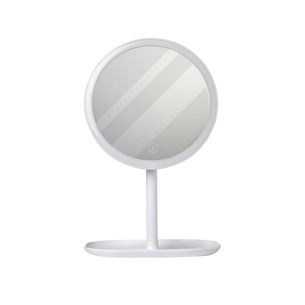 SOGA 26cm White Round Smart LED Makeup Bedroom Table Vanity Mirror Tricolor Adjustable Light $ 31.50