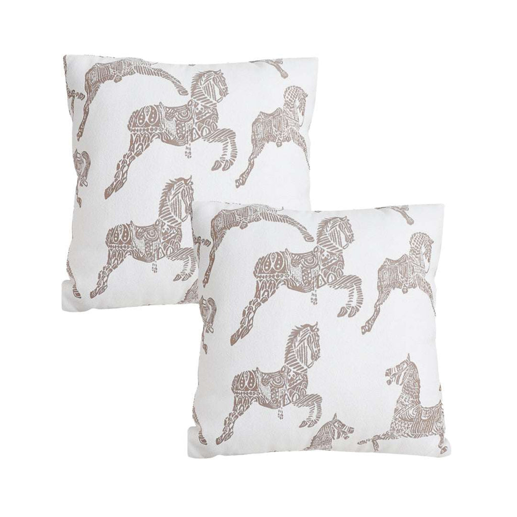 SOGA 2X 50cm White Decorative Horse Pattern Cushion Throw Pillow $ 142