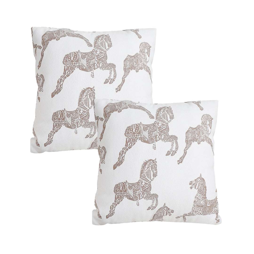 SOGA 2X 50cm White Decorative Horse Pattern Cushion Throw Pillow $ 142