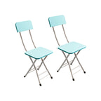 SOGA Blue Foldable Chair Space Saving Lightweight Portable Stylish Seat Home Decor Set of 2 $ 91.50
