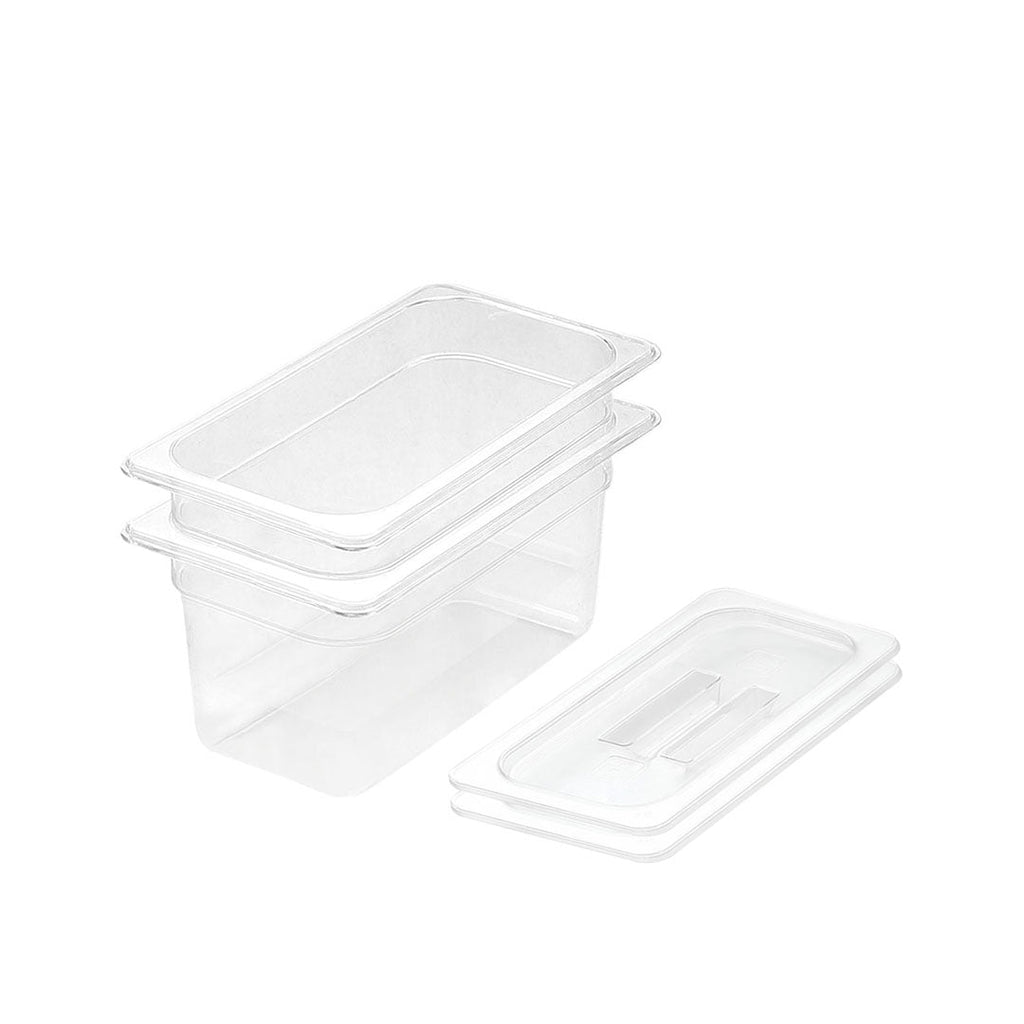 SOGA 150mm Clear Gastronorm GN Pan 1/3 Food Tray Storage Bundle of 2 with Lid $ 88.50