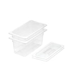 SOGA 150mm Clear Gastronorm GN Pan 1/3 Food Tray Storage Bundle of 2 with Lid $ 88.50