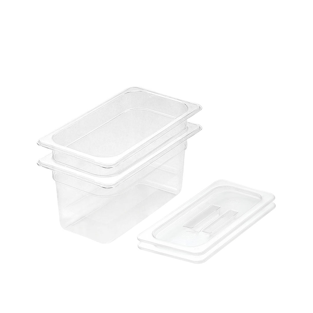 SOGA 150mm Clear Gastronorm GN Pan 1/3 Food Tray Storage Bundle of 2 with Lid $ 88.50