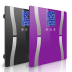 SOGA 2X Glass LCD Digital Body Fat Scale Bathroom Electronic Gym Water Weighing Scales Black/Purple $ 60.90
