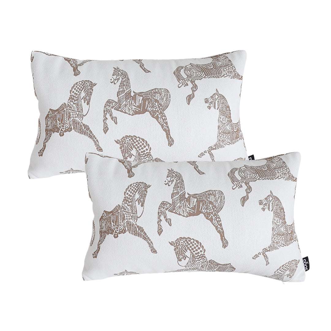 SOGA 2X 35cm White Decorative Horse Pattern Cushion Throw Pillow $ 142