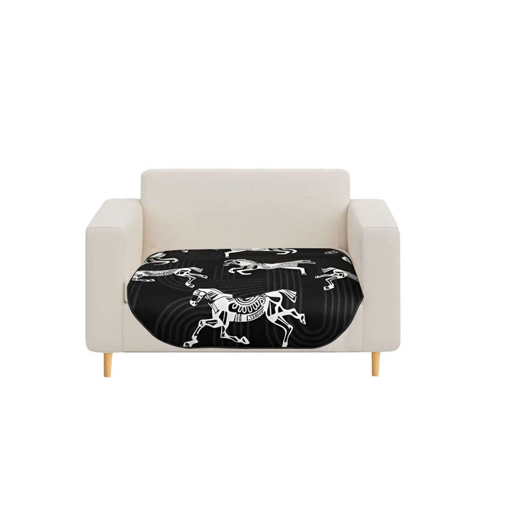 SOGA One-Seater Black Horse Print 90x90cm Throw Blanket Sofa Cover $ 91