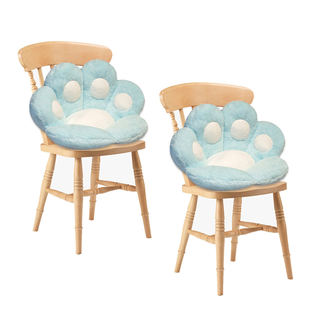 SOGA 2X 80cm Blue Paw Shape Cushion Warm Lazy Sofa Decorative Pillow Backseat Plush Mat Home Decor $ 140.50