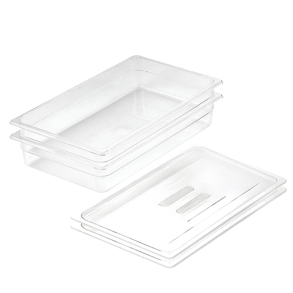 SOGA 100mm Clear Gastronorm GN Pan 1/1 Food Tray Storage Bundle of 2 with Lid $ 114.50