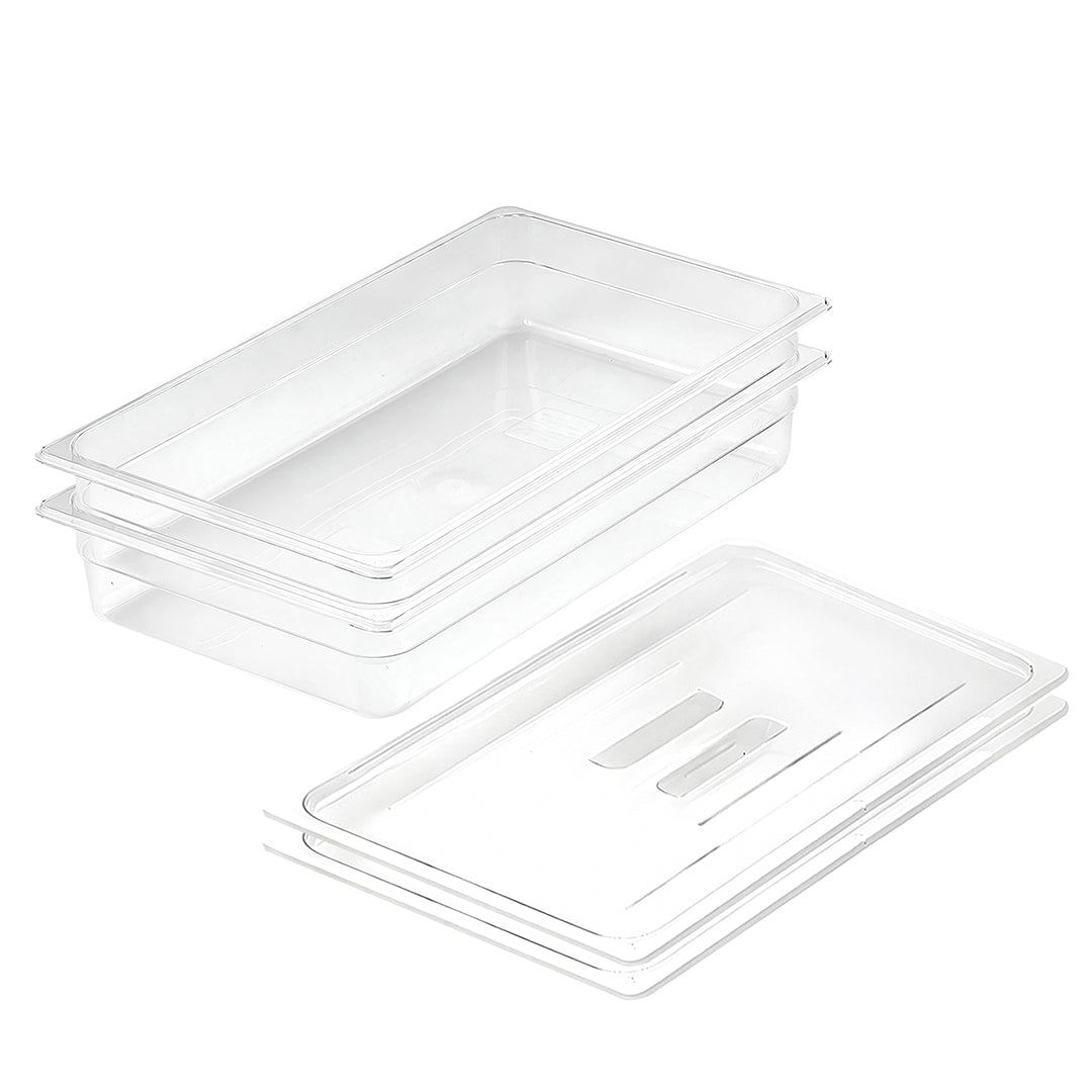 SOGA 100mm Clear Gastronorm GN Pan 1/1 Food Tray Storage Bundle of 2 with Lid $ 114.50