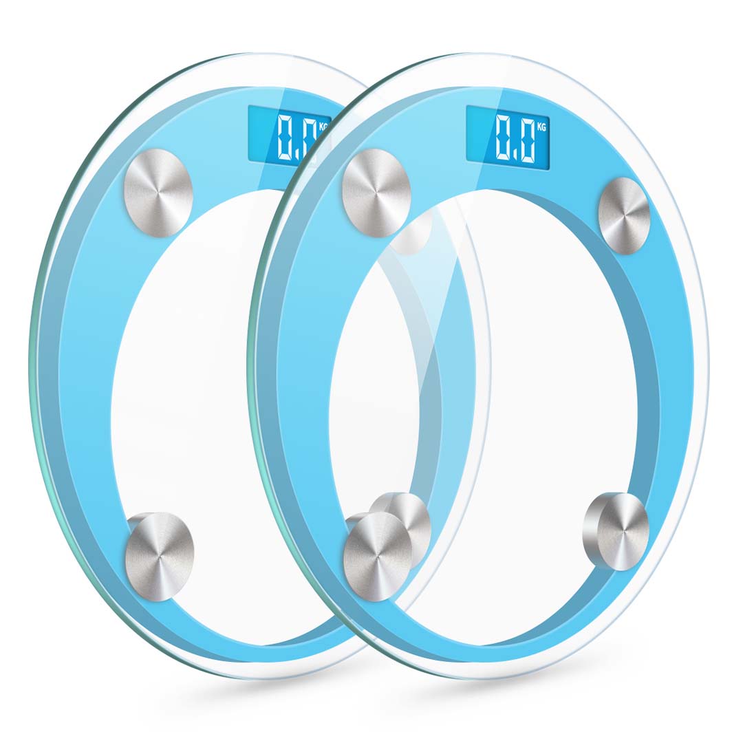 SOGA 2x 180kg Digital Fitness Weight Bathroom Gym Body Glass LCD Electronic Scales Blue $ 60.90