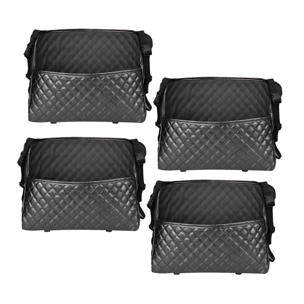 SOGA 4X Black Leather Car Storage Portable Hanging Organizer Backseat Multi-Purpose Interior Accessories Bag $ 113.90