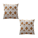 SOGA 2X 50cm Throw Pillow Brown Circular Chain Jacquard  Decorative Square for Home Decor