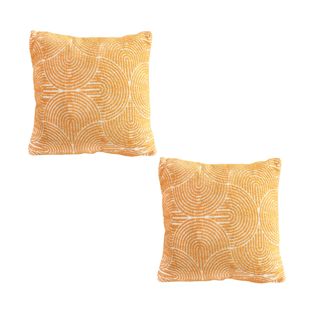 SOGA 2X 50cm Mustard Yellow Throw Pillow Geometric Indoor and Outdoor Corded for Home Decor $ 129.50