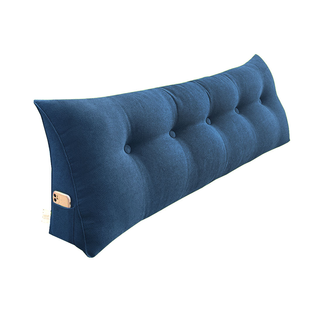 SOGA 100cm Blue Triangular Wedge Bed Pillow Headboard Backrest Bedside Tatami Cushion Home Decor $ 105.50