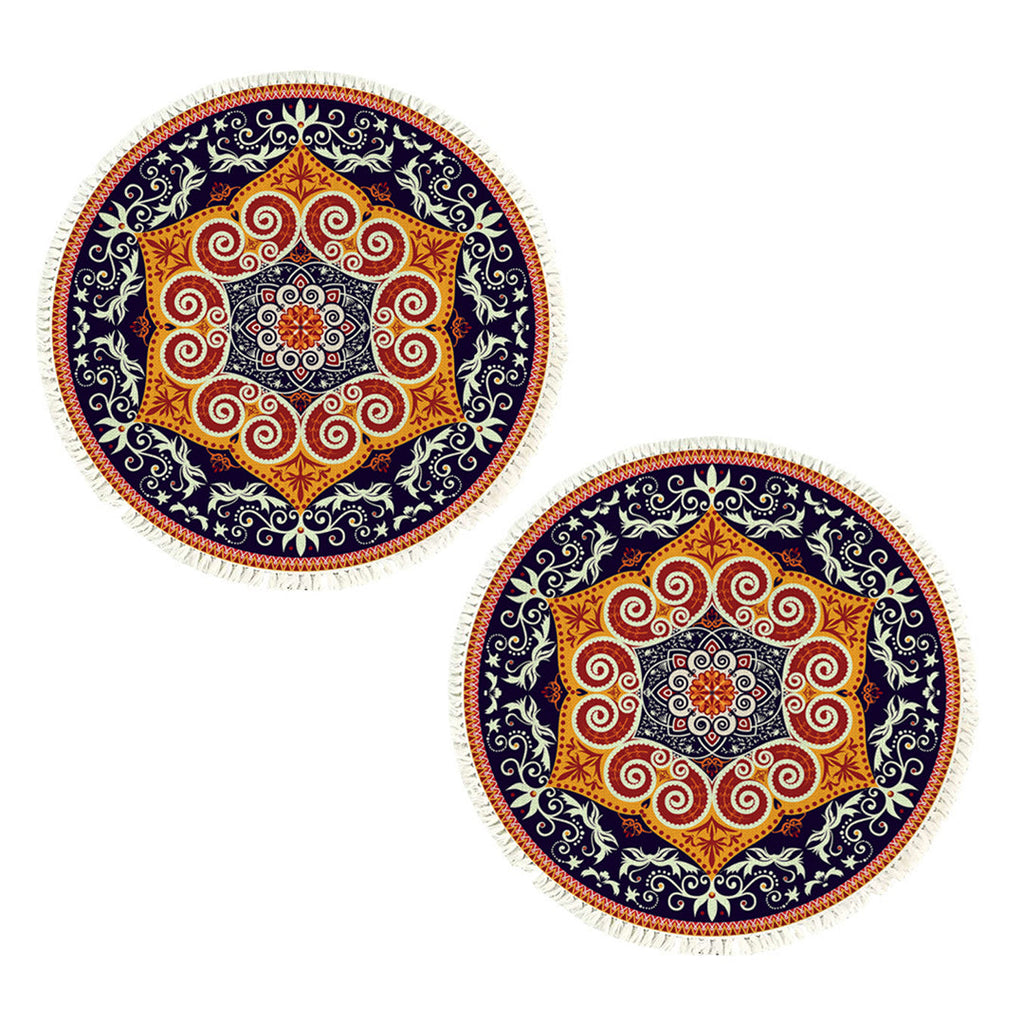 SOGA 2X 90cm Round Mandala Ethnic Style Round Carpet Anti-slip Doormat Home Decor $ 107.90