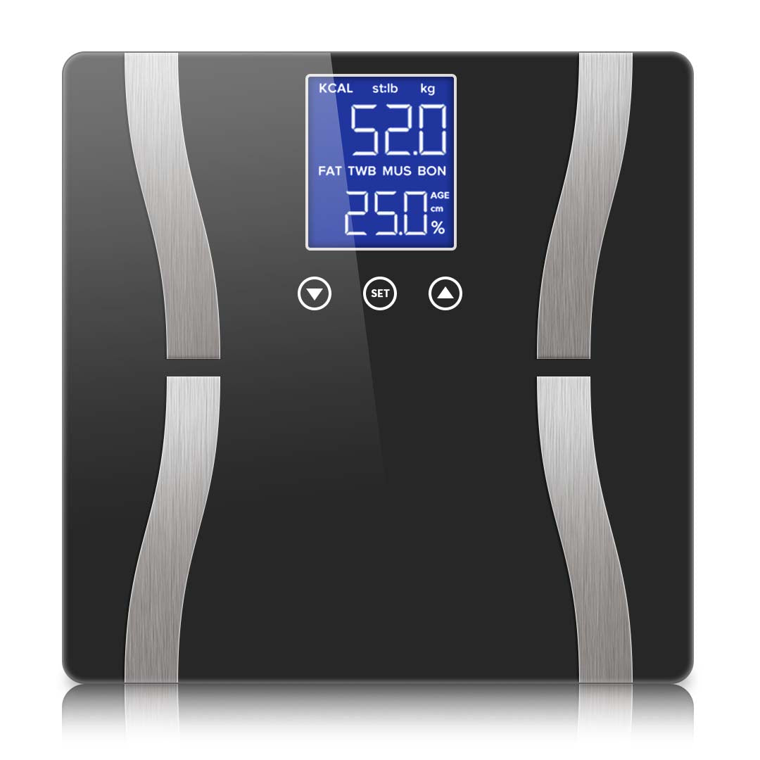 SOGA Glass LCD Digital Body Fat Scale Bathroom Electronic Gym Water Weighing Scales Black $ 33.50