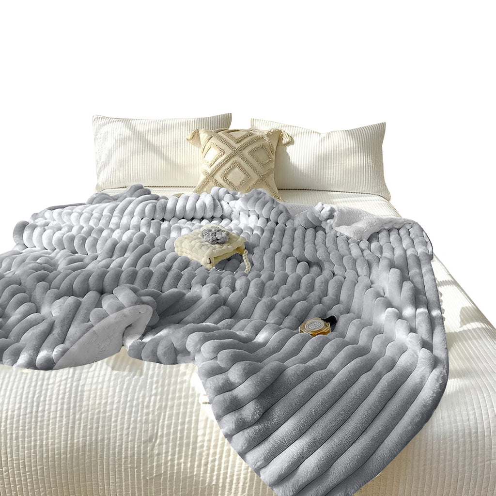 SOGA 150x200cm Throw Blanket Smoke Gray Premium Milk Velvet Luxuriously Soft Cozy Bedding $ 133.50