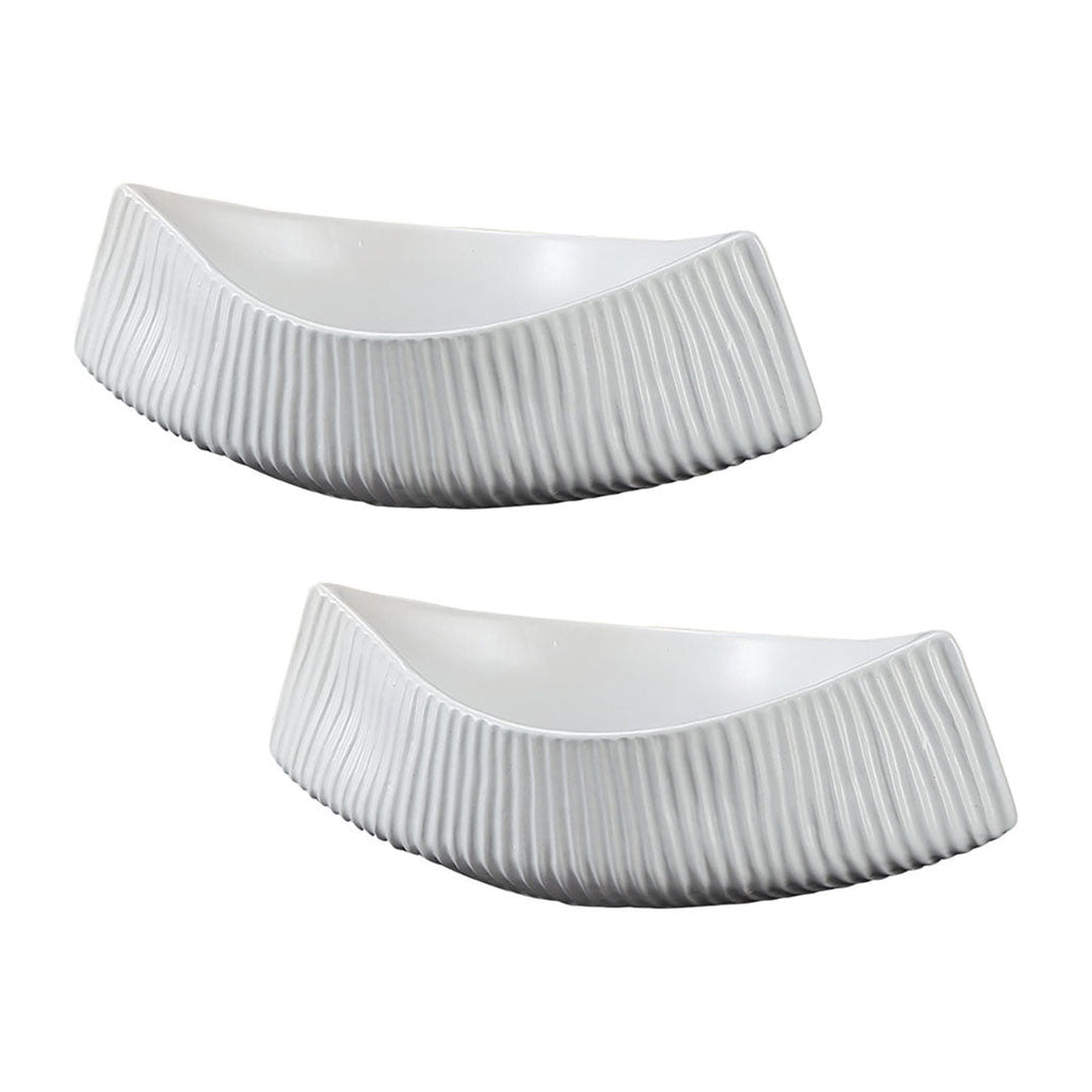 SOGA 2X 37x12.5cm Ornament Boat Shaped Plate Ceramic Food Decoration Serving Tray For Kitchenware $ 140.50