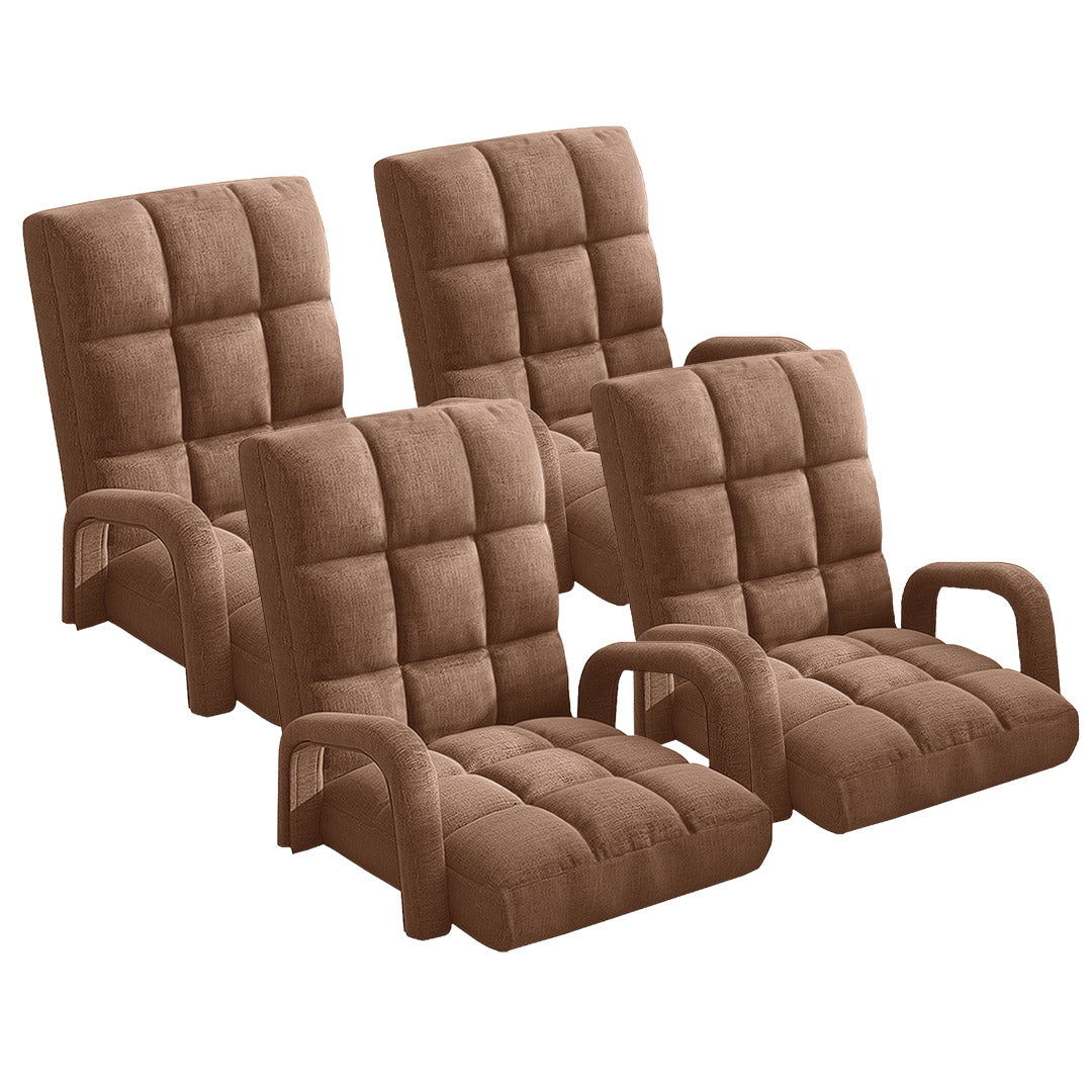 SOGA 4X Foldable Lounge Cushion Adjustable Floor Lazy Recliner Chair with Armrest Coffee $ 802.50