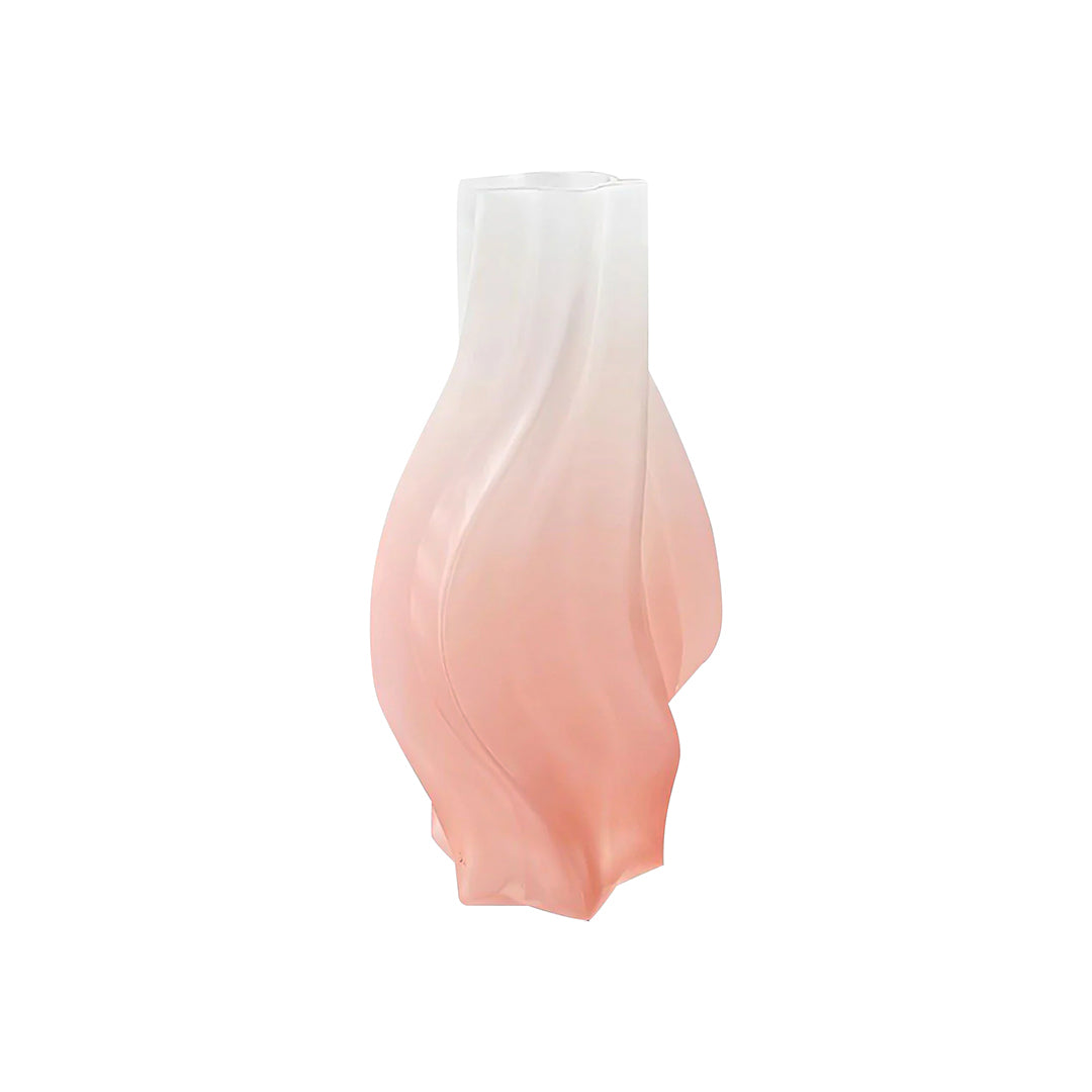 SOGA 32cm Pink Glass Vase Art Blown Hand Flower Tall Vintage Art Vases