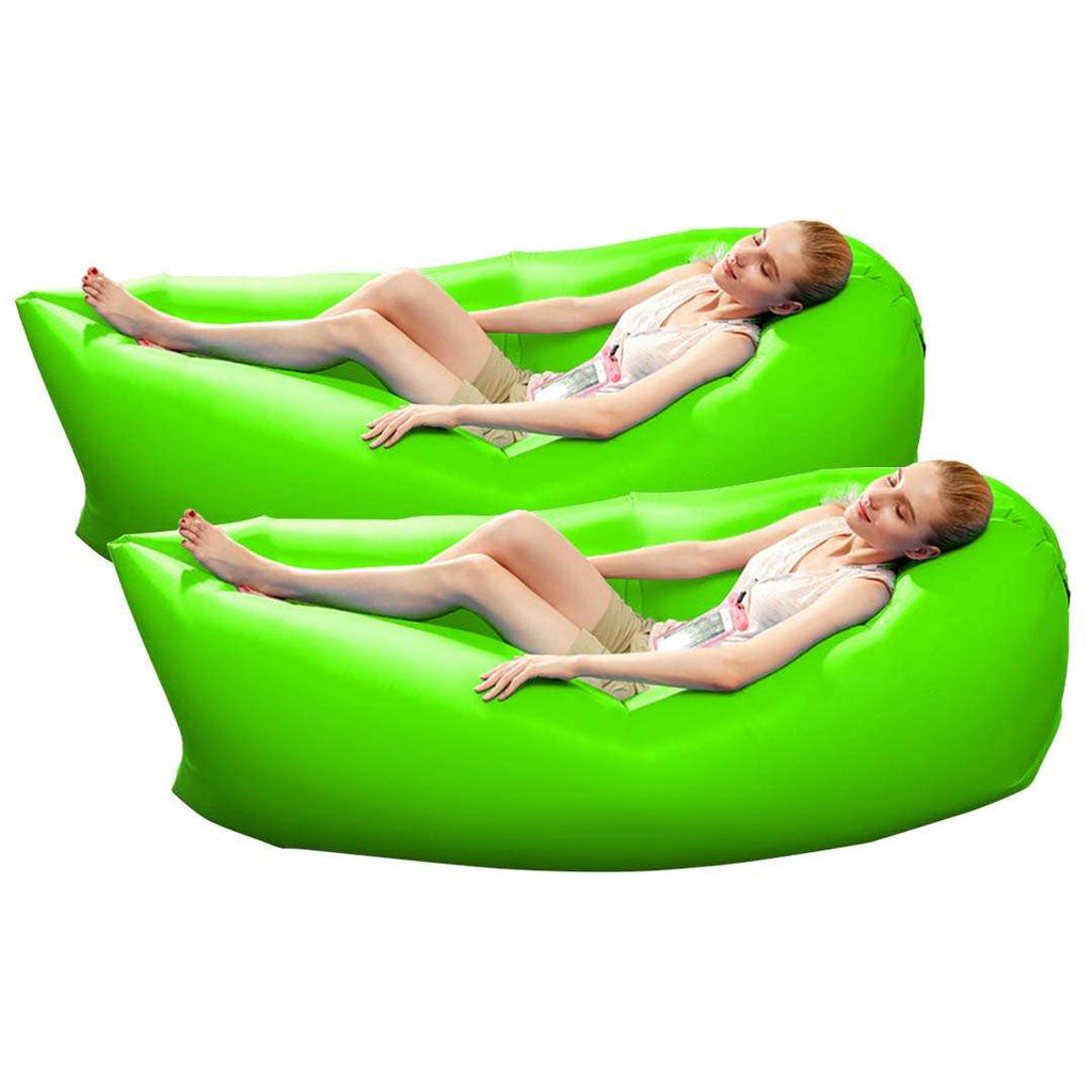 2X Fast Inflatable Sleeping Bag Lazy Air Sofa Green $ 86