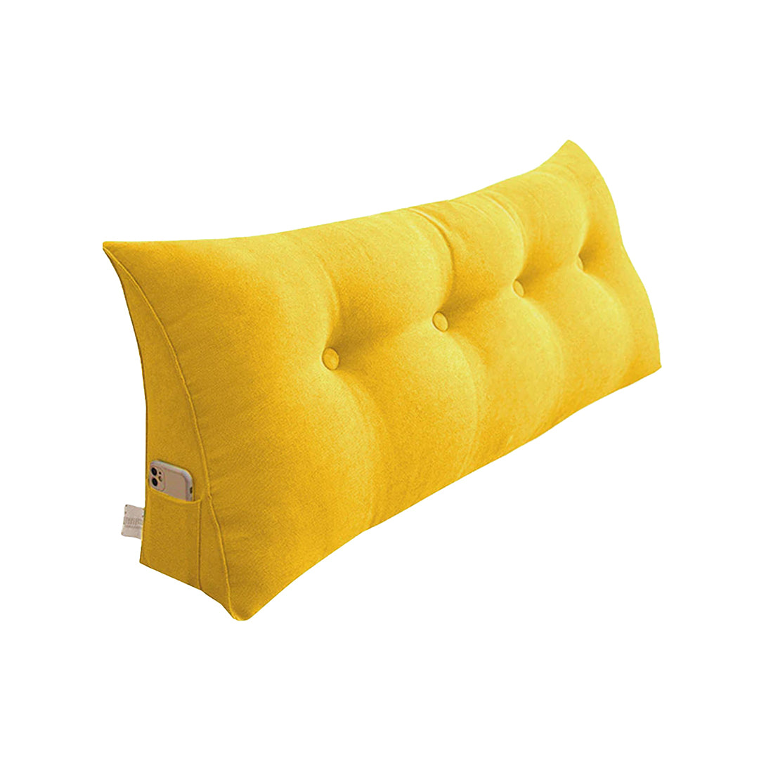 SOGA 120cm Yellow Triangular Wedge Bed Pillow Headboard Backrest Bedside Tatami Cushion Home Decor