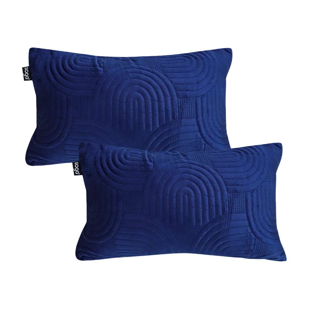 SOGA 2X 30cm Blue Textured Geometric Pattern Decorative Throw Pillow $ 119