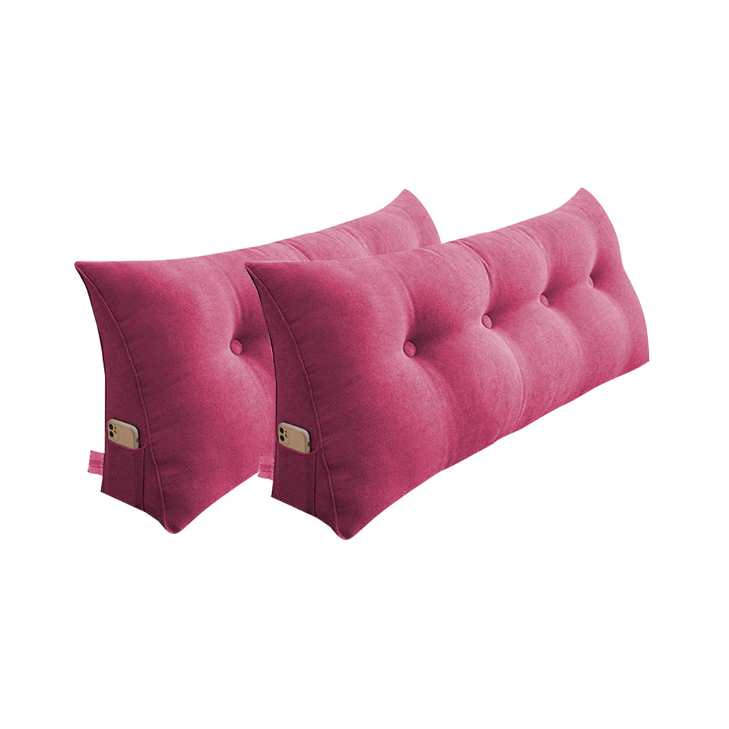 SOGA 2X 120cm Crabapple Red Triangular Wedge Bed Pillow Headboard Backrest Bedside Tatami Cushion Home Decor