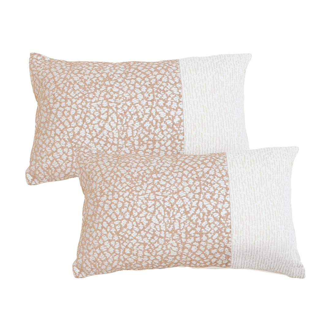 SOGA 2X 35cm Contemporary Beige Two-Tone Block Design Throw Pillow $ 133.90