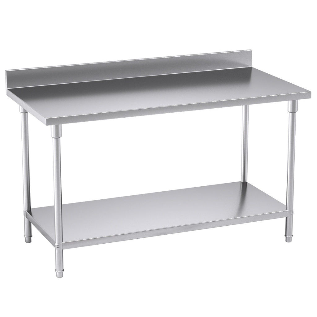 SOGA Commercial Catering Kitchen Stainless Steel Prep Work Bench Table with Back-splash 150*70*85cm $ 566.90