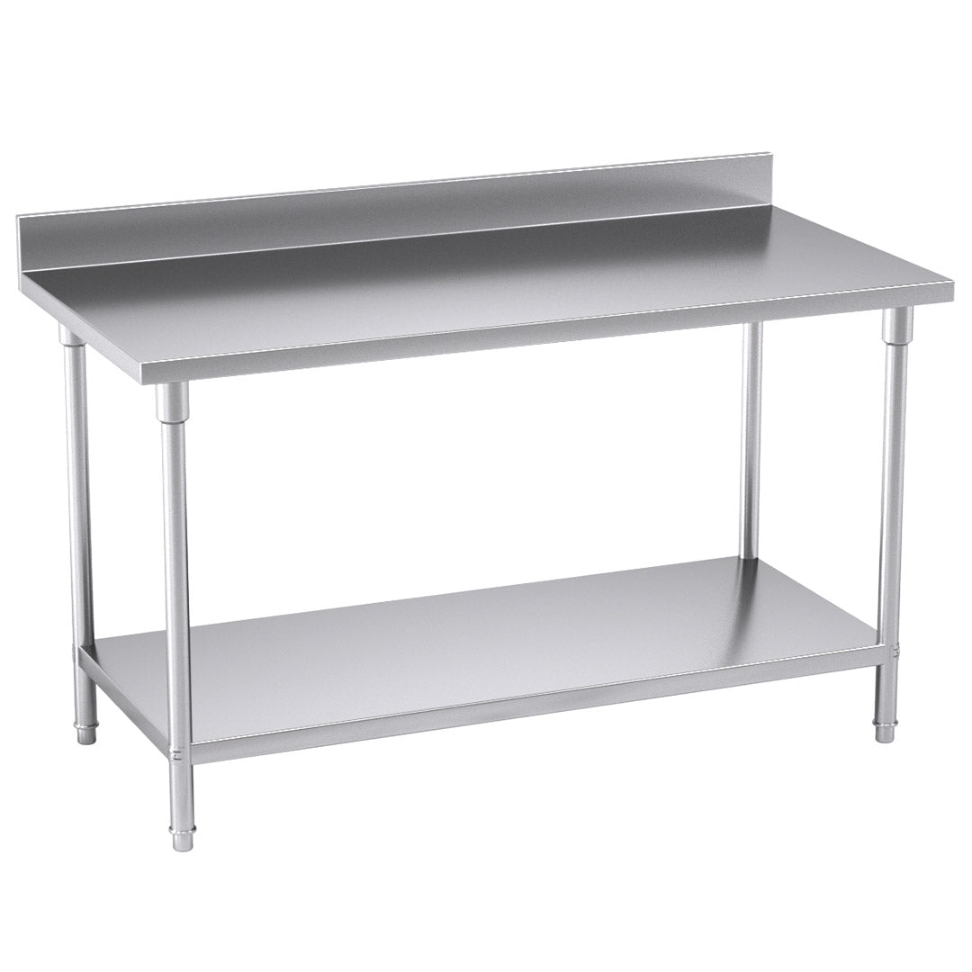 SOGA Commercial Catering Kitchen Stainless Steel Prep Work Bench Table with Back-splash 150*70*85cm $ 566.90