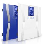 SOGA 2X Glass LCD Digital Body Fat Scale Bathroom Electronic Gym Water Weighing Scales Blue/White $ 60.90