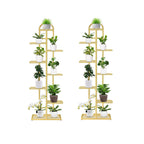 SOGA 2X 8 Tier 9 Pots Gold Metal Plant Stand Flowerpot Display Shelf Rack Indoor Home Office Decor $ 193.90