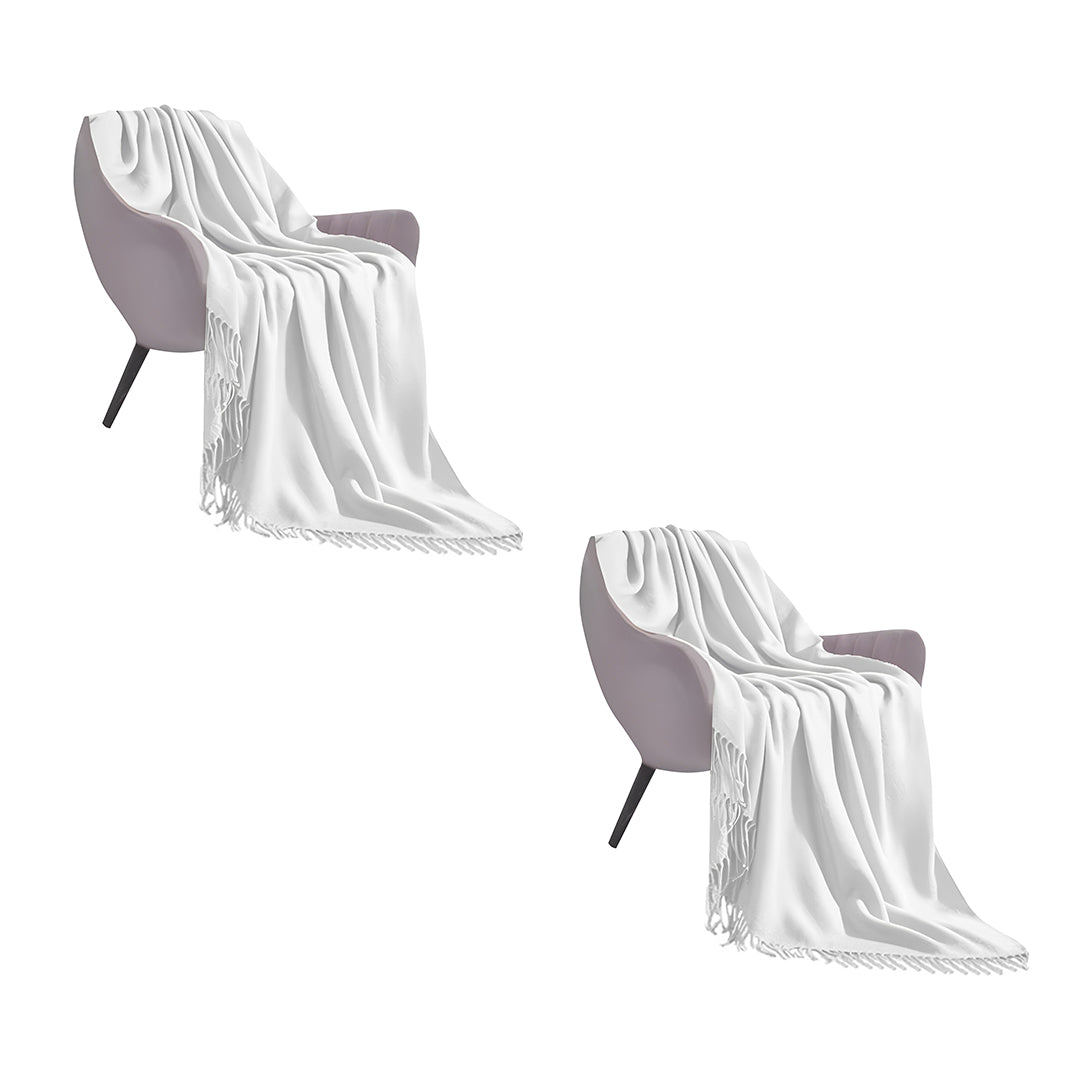 SOGA 2X White Acrylic Knitted Throw Blanket Solid Fringed Warm Cozy Woven Cover Couch Bed Sofa Home Decor $ 151.50