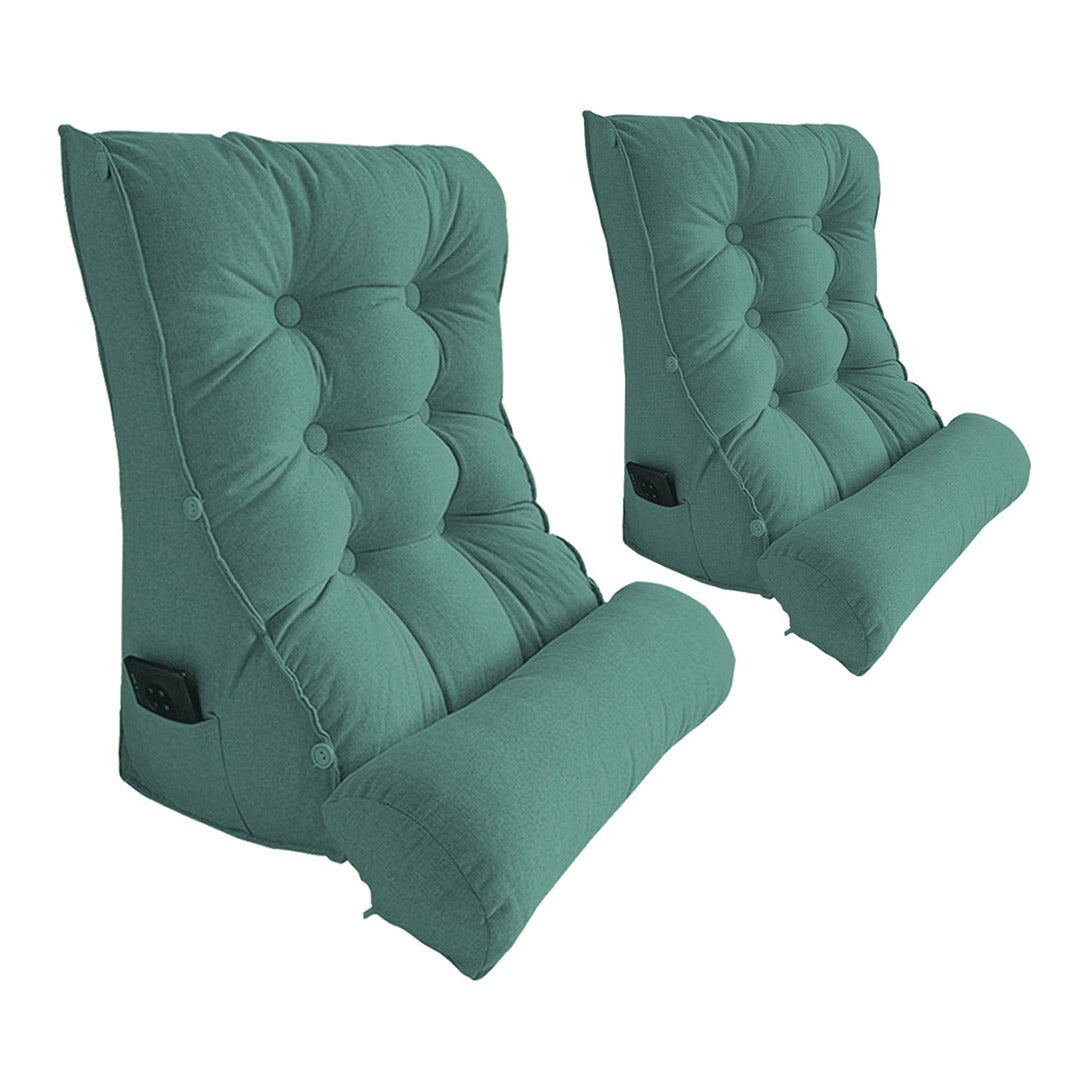 SOGA 2X 60cm Green Triangular Wedge Lumbar Pillow Headboard Backrest Sofa Bed Cushion Home Decor $ 193.90