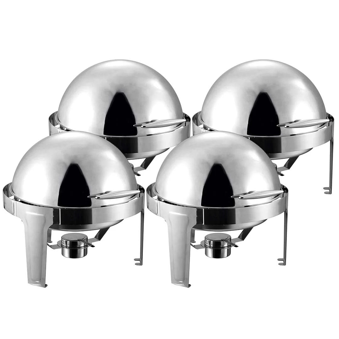 SOGA 4X 6L Stainless Steel Chafing Food Warmer Catering Dish Round Roll Top $ 1013.50