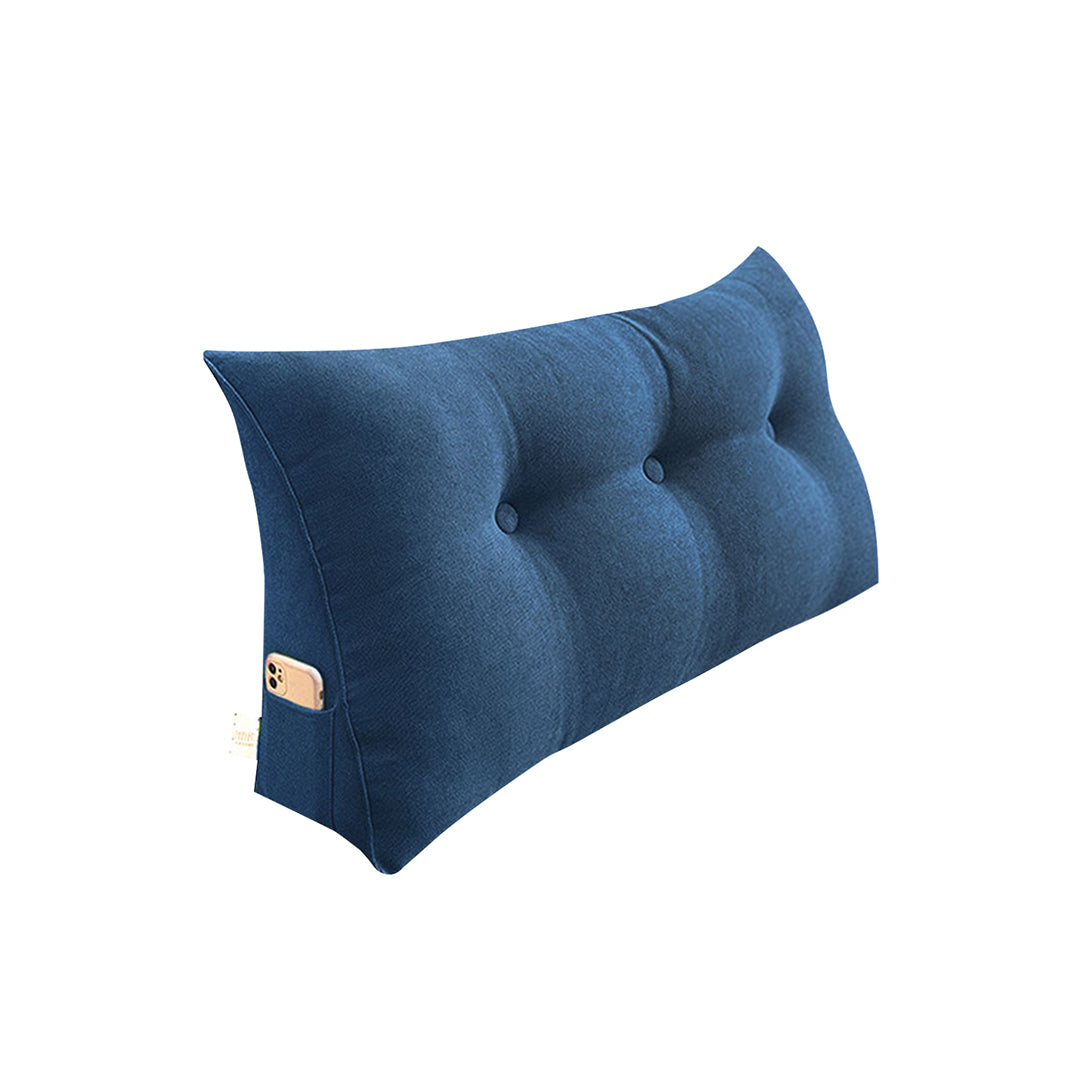 SOGA 100cm Blue Triangular Wedge Bed Pillow Headboard Backrest Bedside Tatami Cushion Home Decor