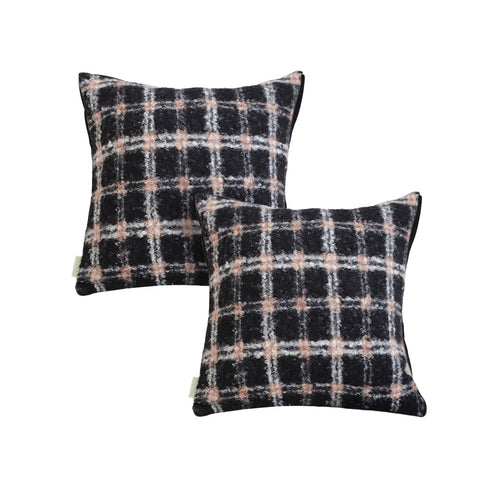 SOGA 2X 50cm Modern Plaid Pattern Blush Pink Gray Decorative Throw Pillow $ 114.50