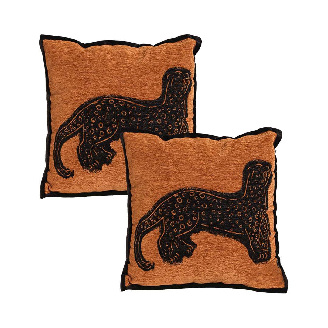 SOGA 2X 45cm Stylish Golden Yellow Black Leopard Pattern Throw Pillow $ 133