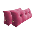 SOGA 2X 100cm Crabapple Red Triangular Wedge Bed Pillow Headboard Backrest Bedside Tatami Cushion Home Decor