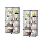 SOGA 2X Black Portable 8-Cube Storage Organiser Foldable DIY Modular Grid Space Saving Shelf $ 183.50