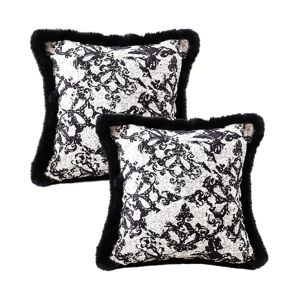 SOGA 2X 45cm Vintage Black Herringbone Pillowcase Set & Square Throw Pillow $ 129.50