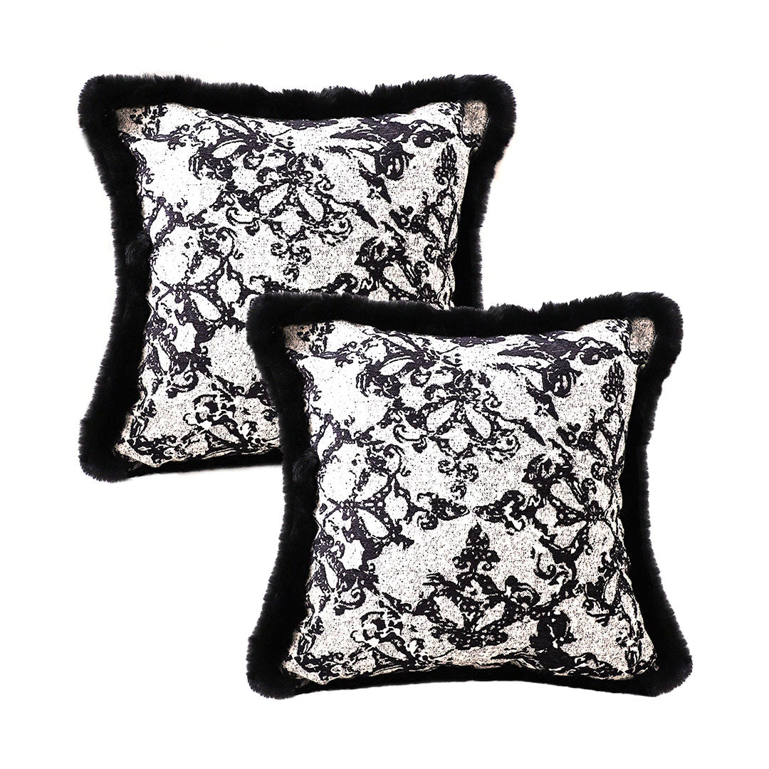 SOGA 2X 45cm Vintage Black Herringbone Pillowcase Set & Square Throw Pillow $ 129.50
