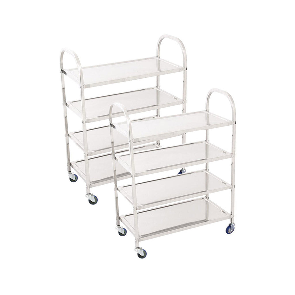 SOGA 2X 4 Tier Stainless Steel Kitchen Dinning Food Cart Trolley Utility Size Square Large $ 247.90